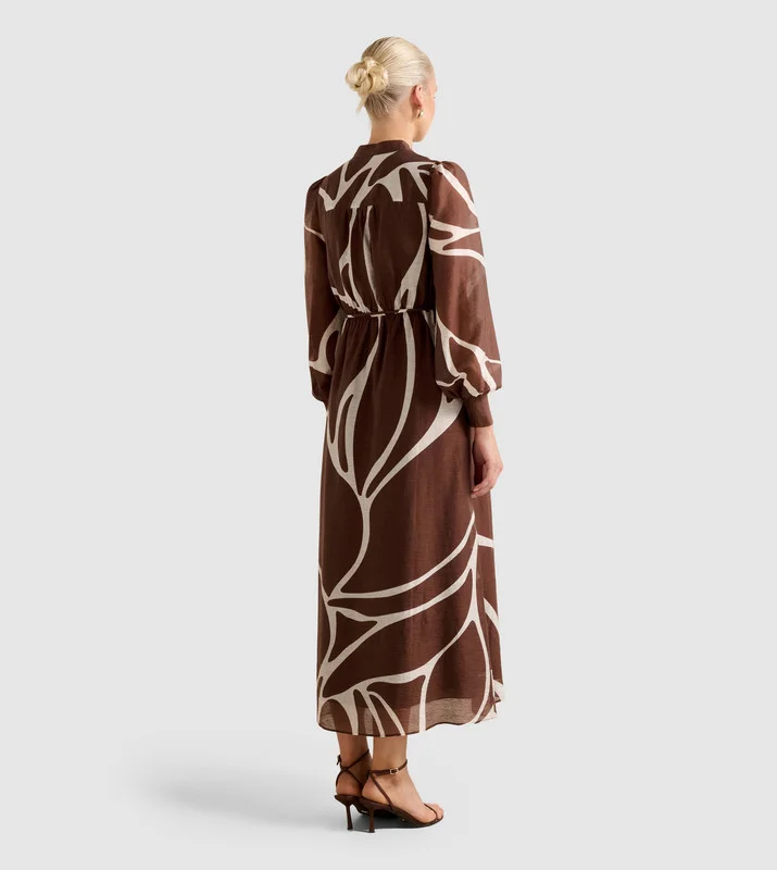 فورايفر نيو SAMARA Long Sleeves Midi Dress